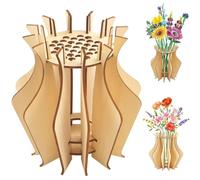 FiveMileBro Vaso in Legno per Fiori Lego, Puzzle Espositore per Fiori, Costruibile 3D per Bouquet, Rose, Tulipani, Decorazione Moderna per Casa (grande modello)