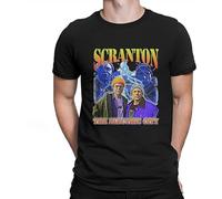 FIVERAM Casual Tee Clothes Scranton The Electric City Graphic Mens Tshirt Vintage Retro Creative Tops Black XL