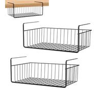 FIVMEN 2 scaffali sospesi, in metallo, per scaffali, armadi, cucina, ufficio, dispensa, bagno, armadietto, 40 x 25 x 15 cm