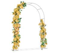 FIVMEN Arco per Rose in Metallo 240x192x38 cm Supporto per Piante Rampicanti Arco per Matrimonio Resistente agli Agenti Atmosferici Autoportante Arco da Giardino per Piante Rampicanti e Rose, Bianco