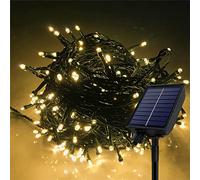 FIVMEN Catena di luci solari per esterni 50 m 500 LED Catena di luci solari per esterni resistente alle intemperie impermeabile IP44 con pannello solare e USB decorazione natalizia illuminazione per