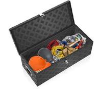 FIVMEN Custodia in alluminio con coperchio e serratura, valigetta di trasporto con chiavi e maniglia, 80 x 22 x 23 cm, colore: nero