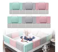 FIVMEN Griglia per letto da 50 cm, protezione contro le cadute, regolabile in altezza a 5 livelli, per bambini, con chiusura lampo, lavabile, per lettini, letti dei genitori (rosa)