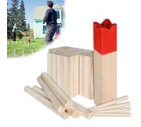 FIVMEN Kubb - Gioco vichingo, in legno, con borsa per il trasporto, scacchi vichinghi, giochi in legno, giochi per attività all'aperto, giochi per adulti e bambini