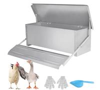 FIVMEN Mangiatoia automatica da 10 kg con pedale, piedini per pollame, mangiatoia automatica in metallo, impermeabile, per polli, ecc