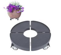 FIVMEN Rullo per piante rotondo, 39-52 cm, regolabile, per esterni, portata 300 kg, con ruote girevoli a 360°, vaso per piante, sottovaso con ruote, colore grigio