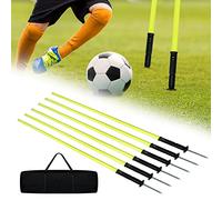 FIVMEN Slalom Agility - Set di aste da calcio, 6 pezzi, 1,8 m, con punte in acciaio e borsa per il trasporto, per calcio, allenamento, fitness, sport