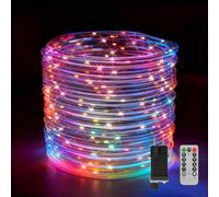 FIVMEN Tubo luminoso per esterni, 30 m, 300 LED, con telecomando e timer, illuminazione natalizia, 8 modalità, dimmerabile, diametro 5 mm, colorato