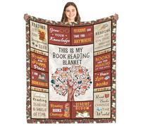 Fiwbnasz Coperta Regalo per Amanti dei Libri e Bibliotecari - 127 x 152,4 cm - Idea Regalo di Compleanno per Appassionati di Lettura