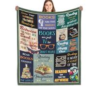 Fiwbnasz Coperta regalo per gli amanti dei libri, libri che leggono bibliotecari, 152,4 x 127 cm, regalo per amanti della lettura, regalo per amanti della lettura, regalo di compleanno, Natale, laurea