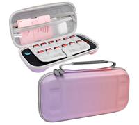 FIWWAT Custodia da trasporto sottile per Nintendo Switch 2 (2025) con 12 slot di gioco, borsa da viaggio rigida portatile impermeabile per Switch 2 e accessori - viola e rosa