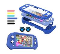 FIWWAT Custodia per Nintendo Switch Lite,Cover Switch Lite Case Protettiva in Silicone Resistente Antigraffio con Schermo PC Integrato + 2 Cuscinetti Per il Pollice, Blu