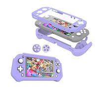 FIWWAT Custodia per Nintendo Switch Lite,Cover Switch Lite Case Protettiva in Silicone Resistente Antigraffio con Schermo PC Integrato + 2 Cuscinetti Per il Pollice, Viola