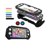 FIWWAT Custodia per Nintendo Switch Lite,Cover Switch Lite Case Protettiva in Silicone Resistente Antigraffio con Schermo PC Integrato + 2 Cuscinetti Per il Pollice,Nero