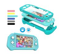 FIWWAT Custodia per Nintendo Switch Lite,Cover Switch Lite Case Protettiva in Silicone Resistente Antigraffio con Schermo PC Integrato + 2 Cuscinetti Per il Pollice, Turchese
