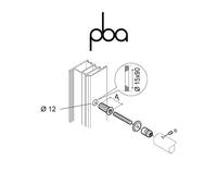 FIX.420.000I.B2 PBA - Kit di fissaggio singolo non passante per legno PVC alluminio a 2-3 camere perno= 33 mm | Programma: 200P - 200