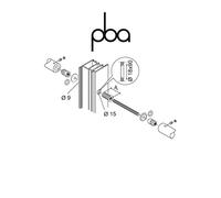 FIX.510.00DL.B2 PBA - Kit di fissaggio contrapposto per legno PVC alluminio perno=50 mm | Programma IT - YOD - 200Q - 200E - 200 - M18 - 300 - PVD