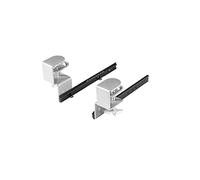 FIX&EASY Guide scorrevoli per ripiano porta-tastiera cassetto con blocco, morsetti argento regolabile in altezza, binario a sfera scorrevole nero 300mm, estraibili per tastiera mouse laptop vassoio