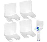 FIXCHORD 4 Pacchetti di Porta Spazzolini Elettrici, Porta Spazzolino Elettrico, Supporto per Spazzolino da Denti Elettrico, supporto per spazzolino da denti senza trapano per il bagno, Bianco