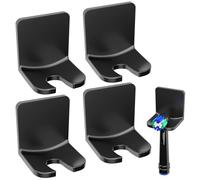 FIXCHORD 4 Pacchetti di Porta Spazzolini Elettrici, Porta Spazzolino Elettrico, Supporto per Spazzolino da Denti Elettrico, supporto per spazzolino da denti senza trapano per il bagno, Nero