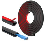 FIXCHORD Canalina Passacavi，Canalina Portacavi Autoadesivo, Lgnifugo, Verniciabile, Gestione dei cavi per case e uffici per nascondere cavi singoli, 1 x 15 mm (W) x 10mm (H) - lunghezza 3m - Nero