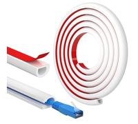 FIXCHORD Canalina Passacavi，Canalina Portacavi Autoadesivo, Lgnifugo, Verniciabile, Gestione dei cavi per case e uffici per nascondere cavi singoli, 1 x 15 mm (W) x 10mm (H) - lunghezza 2m - Bianco