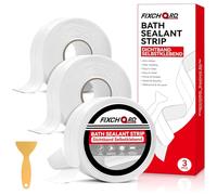 FIXCHORD Nastro Sigillante Impermeabile, 3 Rotoli Sigillante Autoadesivo Nastro, Nastro Autoadesivo in PVC, Bianco Striscia di Tenuta per Cucina, Bagno, Toilette, Angolo di parete 3.2m*38mm