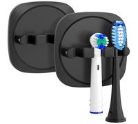 FIXCHORD Porta Spazzolino Elettrico 2 Pezzi, Portaspazzolino Elettrico Autoadesivo a Parete con Adesivo Forte 3M, Porta Testina Spazzolino per Bagno, Nero