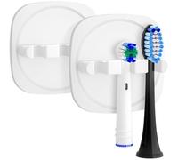 FIXCHORD Porta Spazzolino Elettrico 2 Pezzi, Portaspazzolino Elettrico Autoadesivo a Parete con Adesivo Forte 3M, Porta Testina Spazzolino per Bagno, Bianco