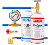 FixClima R134A SealsStop + PlusOil - Gas di riempimento per condizionatori d'aria per auto 1994-2016, con tubo, sigillante 3 in 1 e adattatore HD/ND, confezione doppia