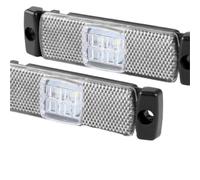 FIXCOR 4 Quadrato Indicatore Laterale Luce Posteriore Indicatore Direzione Lampada Arresto Per Auto Per Rimorchio Camion Pick-up Van Bus RV 12V 24V(2pcs White)