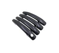 FIXCOR Fibra Di Carbonio Nera Per Citroen C4 Per Quatre 2004 2005 2006 2007 2008 2009 2010 Copri Maniglia Porta Accessori Auto(Handle 4 Door)