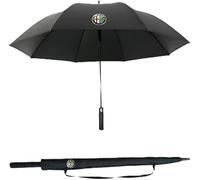 FIXCOR Ombrello Pieghevole Completamente Automatico per Alfa Romeo Giulia/Stelvio/Giulietta/GT/MiTo/Tonale, Ombrello Portatile Antivento Compatto Resistente Leggero,A Black