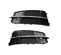 FIXCOR Per A6 C7 A6L S-Line 2015-2018 Un Paio Di Coperture Per Griglia Fendinebbia Paraurti Anteriore Accessori Auto 4G0807681AN 4G0807682AN (Chrome)