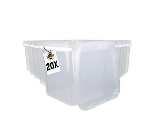 FixedByU 20 Secchi con coperchio 5 litri Trasparente Angolare | Secchi in plastica adatti per uso alimentare, ermetici e stabili | Secchi vuoti con manico e coperchio adatti per alimenti, prodotti