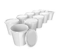 FixedByU Lotto di 10 secchi plástico 30 L container qualità alimentare con coperchio (10x22049)