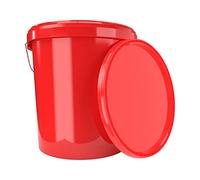 FixedByU Secchio ermetico per alimenti, 16 litri, con coperchio e manico in metallo, colore: rosso