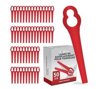 FixedNow 50 lame di ricambio compatibili con tagliaerba Einhell | Ricambi coltelli in plastica | Adatto per modelli Einhell GE GC BG RG e molto altro ancora