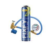 FIXFY 2 in 1 - Kit di ricarica per condizionatore d'aria con manometro, ricambio gas R134a/R12 con olio da 500 ml - Kit auto-riempimento per veicoli 1995-2016