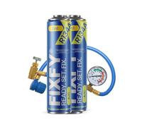FIXFY 2w1 - Kit di ricarica per condizionatore d'aria con manometro, ricambio per gas R134a/R12 con olio - 2 barattoli da 500 ml - Kit auto-riempimento per veicoli 1995-2016