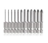 Fixinus 12 punte per cacciavite Phillips a croce, 1/4", set di punte magnetiche esagonali a testa incrociata, PH00 PH0 PH1 PH2, accessori per utensili da trapano, lunghezza 50 mm