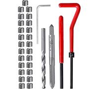 Fixinus Kit di riparazione filettatura M5 x 0,8 mm, kit di riparazione per filettatura in acciaio inox, compatibile con Helicoil Coil per riparazione auto