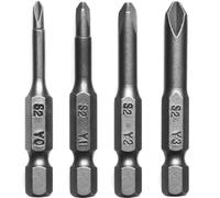 Fixinus Punte per cacciavite a Y, attacco esagonale Y0 (3 mm) Y1 (4 mm) Y2 (5 mm) Y3 (6 mm), cacciavite S2 in acciaio Triwing magnetico, set di punte per trapano - 50 mm di lunghezza