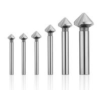 Fixinus Set di 6 svasatori conici in metallo Hss, 90° HSS Sbavatrice Set con rivestimento in titanio e punta di posizionamento precisa per il foro della piastra isolante