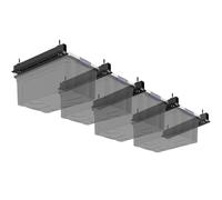 Fixirons Confezione da 5 scaffalature da soffitto, per l'organizzazione dei bidoni, resistente, per garage, supporta la maggior parte dei contenitori (per 4 bidoni)