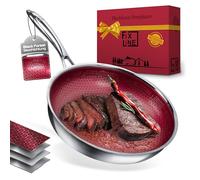 FIXLINE Black Forest Padella 28 cm - Red Edition - Rivestimento antigraffio senza PTFE - tutti i piani cottura con induzione - adatto al forno fino a 230 °C - facile da pulire - Novità 2025