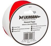 Fixman 188781 Nastro Anti-Rischio 50 mm x 33 m, Rosso/Bianco