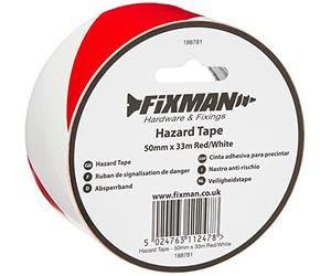Fixman 188781 Nastro Anti-Rischio 50 mm x 33 m, Rosso/Bianco