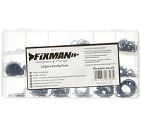 Fixman 302835 Confezione 255 Pezzi di Anelli Elastici, Nero