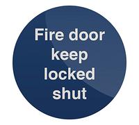 Fixman 665645 autoadesive Fire Door Keep Locked Shut Sign 100 x 100 mm, 665645